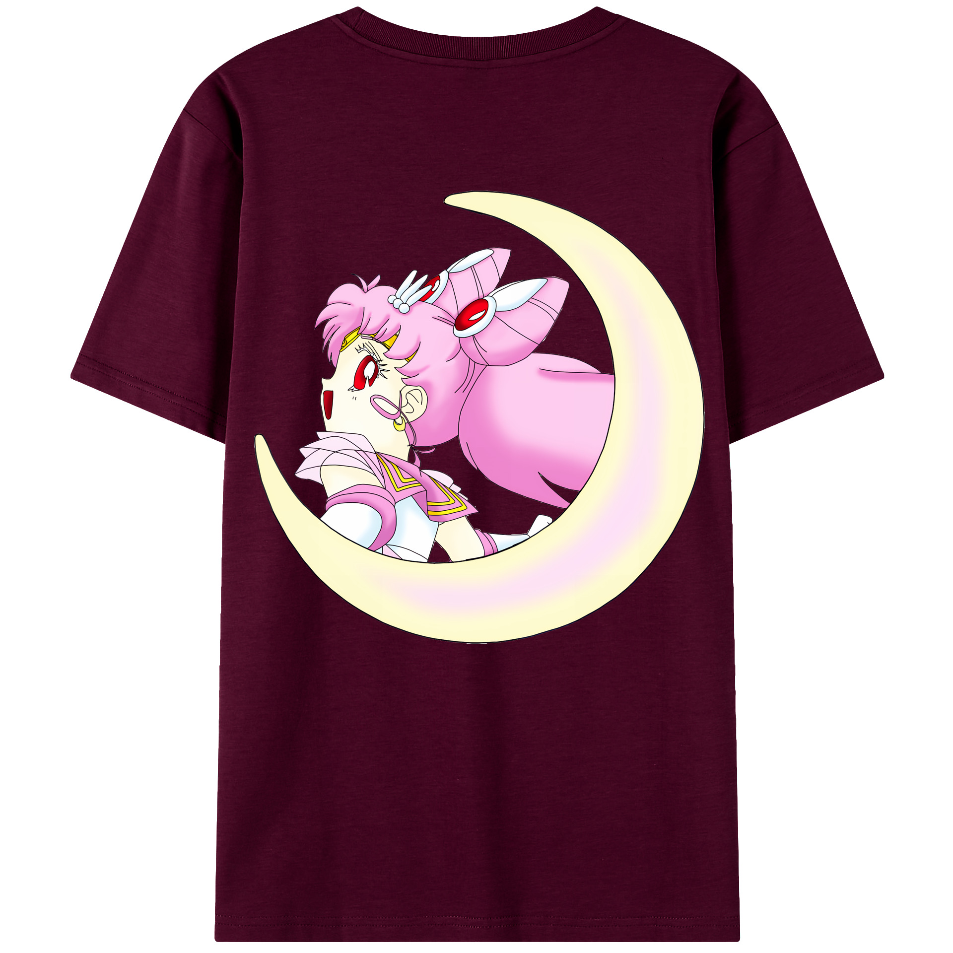 （画像用） 美少女戦士セーラームーン ちびうさ Sailor Moon Chibiusa Tsukino Usagi Small Lady Serenity レディース半袖Tシャツ(バックプリント)